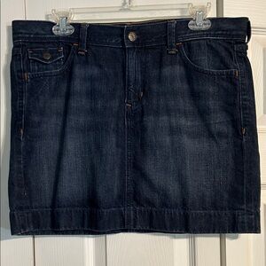 OLD NAVY Dark Wash Denim Mini Skirt Women’s Casual Jean Skirt Pockets Size 10